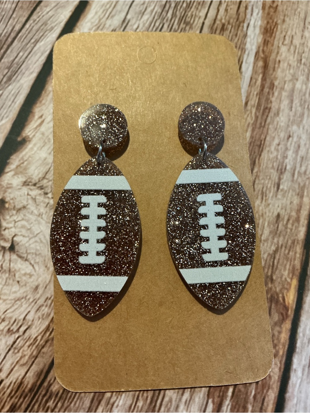 Glittery Football Earrings